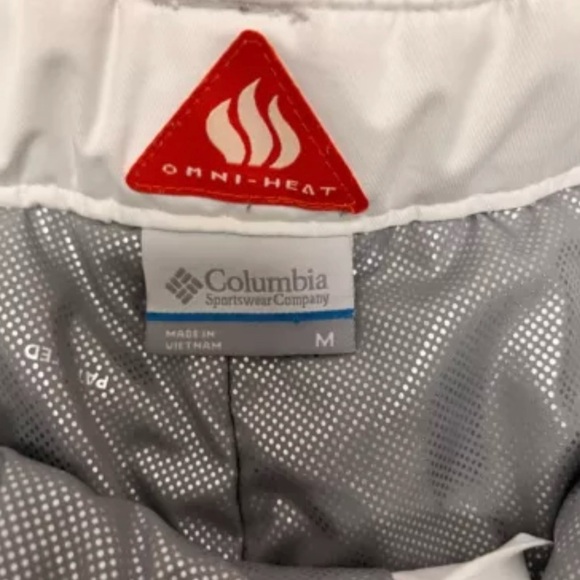 COLUMBIA BUGABOO OMNI-HEAT Insulated Snow Ski Snowboard Pants White/Grey Med - Picture 6 of 9